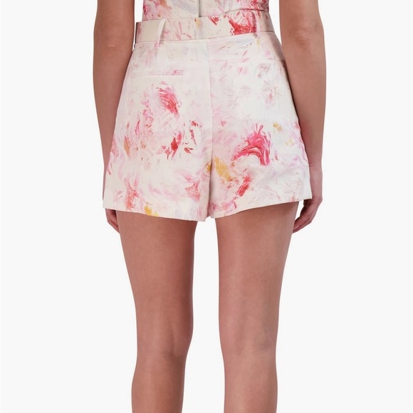 NWT BCBGMaxAzria Women's Abstract Print Shorts - Pink, Yellow, White - Picture 2 of 6